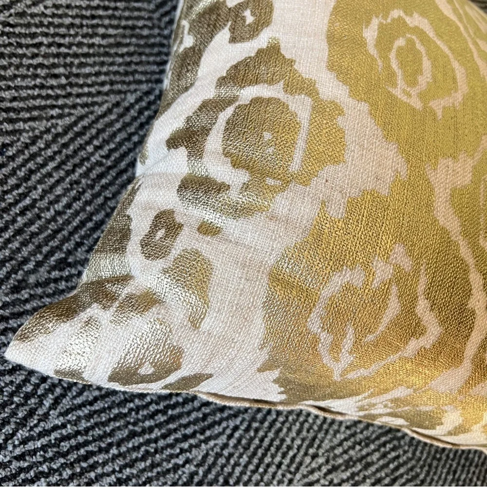 ✨ Gold Foil IKAT Anthropologie Pillow ✨
